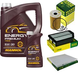 MANNOL 6 L Energy Premium 5W-30+MANN-FILTER für Hyundai i40 CW VF 1.7 CRDi