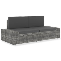 Sofa 2-Sitzer Modular Poly Rattan Gartensofa Gartenmöbel Lounge Sitzgruppen