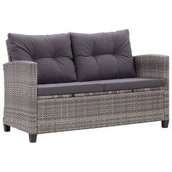 2-Sitzer-Sofa mit Kissen Poly Rattan Lounge Gartensofa Gartenbank Sitzbank Couch