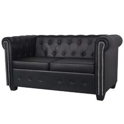 Chesterfield Sofa 2/3-Sitzer Couch Polstersofa Garnitur Kunstleder Lounge Sofas 