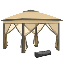 Pavillon 3,3x3,3m, wasserabweisend Stabil Winterfest Pop-up Faltpavillon