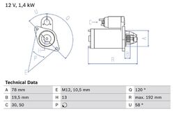 BOSCH STARTER 0986019361 FÜR OPEL CHEVROLET HONDA CORSA D + /SCHRÄGHECK 08-20