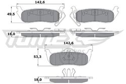 Bremsbelagsatz Scheibenbremse Tomex Brakes Hinten für Jeep 04-10 Tx15-48