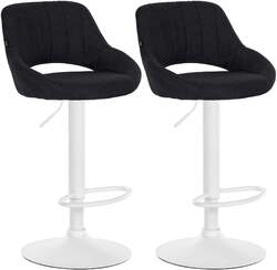 2er Set Barhocker Milet Stoff Küchenhocker 2x Barstuhl Thekenhocker Tresenstuhl