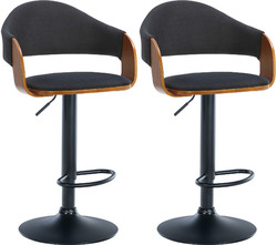 2er Set Barhocker Nilse Stoff Barstuhl höhenverstellbar Küchenhocker mit Lehne
