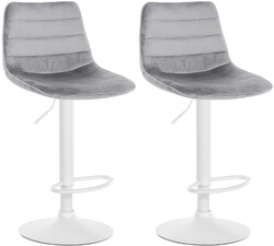 2er Set Barhocker Lex Samt-Bezug Barstuhl Tresenhocker höhenverstellbar drehbar