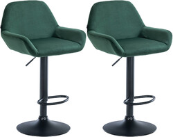 2er Set Barhocker Braga Samt Thekenhocker Küchenhocker Tresenhocker Drehhocker