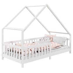 Hausbett Tipibett Kinderbett Montessori Bett Kiefer 90 x 200 mit Rausfallschutz