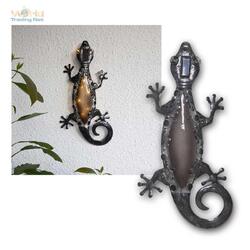 LED Solar-Leuchte fü Haus-Wand Solar-Figur aus Metall Garten Deko-Lampe Wandbild