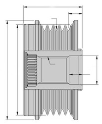 HELLA (9XU 358 038-611) Freilauf Lichtmaschine, Generator für AUDI SEAT SKODA