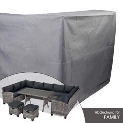 BRAST Poly Rattan Sitzgarnitur Family Gartenmöbel Essgruppe Lounge Sitzgruppe⭐⭐⭐⭐⭐✔11 Personen✔dicke Kissen✔TÜV ✔3 Farben ✔295x180cm