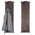 2er-Set Garderobe H33, Wandgarderobe Garderobenpaneel, Wandhaken Holz 109x28x4cm ~ braun shabby