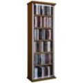 VCM CD Regal Holz CD Schrank mit ESG-Sicherheitsglastüren für 204 CDs oder 72 DVDs Maße: H. 92 x B. 31 x T. 18 cm Elegantes DVD Regal mit Rollen Blu ray Regal CD Regal - Classic