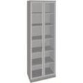 fm Aktenschrank Sidney, 4260267329047 lichtgrau, Acrylglas klar 5 Fachböden 80,0 x 44,2 x 222,1 cm