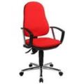 Topstar Bürostuhl Support® P Deluxe, 8179AG21 Stoff rot, Gestell chrom