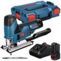 BOSCH Professional GST 12V-70 Akku-Stichsäge Set 12,0 V, mit 2 Akkus