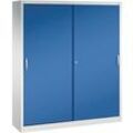 CP Schiebetürenschrank C 2000 Acurado, 2140-00 S10110 lichtgrau, enzianblau 8 Fachböden 160,0 x 40,0 x 195,0 cm