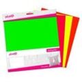 plottiX PremiumFlock Neon Aufbügelfolie farbsortiert Flock-Folie 30,0 x 30,0 cm, 4 St.