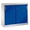 CP Schiebetürenschrank C 2000 Acurado, 2046-00 S10100 lichtgrau, enzianblau 2 Fachböden 120,0 x 40,0 x 97,5 cm