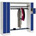 CP Garderobe mit Schließfächern Serie 8070 lichtgrau, enzianblau 80730-00 S10006, 15 Schließfächer 210,0 x 48,0 x 195,0 cm