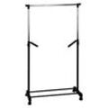 HAKU Möbel Rollgarderobe 44534 schwarz Metall 81,0 x 100,0-177,0 cm