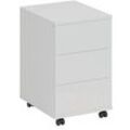 fm home office Rollcontainer weiß 3 Auszüge 40,0 x 48,0 x 63,0 cm