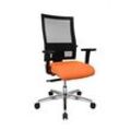 Topstar Bürostuhl Profi Net 11, PS59H T34 Stoff orange, Gestell alu