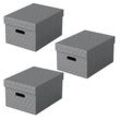 3 Esselte Home Aufbewahrungsboxen 17,5 l grau 26,5 x 36,5 x 20,5 cm