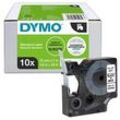 10 DYMO Schriftbänder D1 45013 2093097, 12 mm schwarz auf weiß