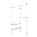 WENKO Teleskop-Garderobe Herkules Duo 50611100 grau Metall 164,0 - 215,0 x 165,0 - 300,0 cm