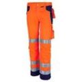 QUALITEX® unisex Warnschutzhose orange, marine Größe 56