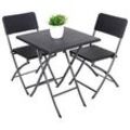 Garden Pleasure Sitzgruppe Ventana, schwarz Kunststoff, Metall, 3-teilig