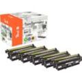 Peach HP 508 X 5 Toner XL (2*bk, c/m/y) ersetzt HP No. 508X, CF360X*2, CF361X, CF362X, CF363X für z.B. HP Color LaserJet Enterprise M 553 (wiederaufbereitet)