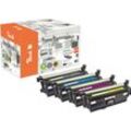 Peach HP 507 A 5 Toner (2*bk, c/m/y) ersetzt HP No. 507A, CE400A*2, CE401A, CE402A, CE403A für z.B. HP LaserJet Pro 500 color MFP M 570 dn (wiederaufbereitet)