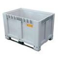 Logistikbox Cemo, Hart-Polyethylen (HDPE), grau, lebensmittelecht, B 1200 x T 800 x H 800 mm, 200 l hoch, mit Kufen