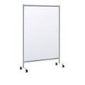 Mobile Spuckschutz-Trennwand Modell B, Acrylglas, Stärke 3 mm, B 1200 x T 390 x H 1800 mm, mit Rollen