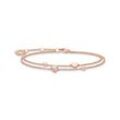 Armband mit Herzen und weiße Steine roségold