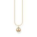 Kette Peace mit bunten Steinen gold