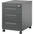 Schäfer Shop Select Rollcontainer Start Off 1233, 3 Schübe, Utensilienauszug, B 432 x T 580 x H 595 mm, graphit/graphit