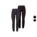 esmara® Damen Leggings, 2 Stück, mit Baumwolle