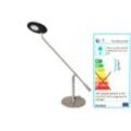 LED Schreibtischlampe mit ovalem Lampenkopf Nickel-matt