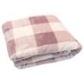 Flanell Wohndecke bedruckt 150 x 200 cm Couch Decke rose