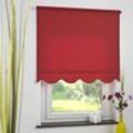 Seitenzugrollo Kettenzugrollo Volantrollo Rollo Klassik lichtdurchlässig 132 x 180 cm rot für Fenste