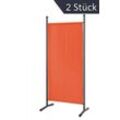 Doppelpack Stellwand 85x180 cm - terra - Paravent Raumteiler Trennwand Sichtschutz