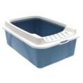 Rotho MyPet Eco Bonnie Katzenklo mit Top-Eingang, blau/weiss (recycelt)