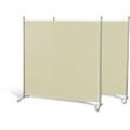 Doppelpack Stellwand 180x180 cm - beige - Paravent Raumteiler Trennwand Sichtschutz