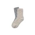 2 Paar Stricksocken - Dunkelblau/Meliert - Gr.: 35-38