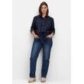 Gerade Jeans in Curvy-Schnitt PIA mit Galonstreifen, blue Denim, Gr.52