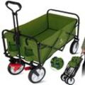 KESSER® Bollerwagen faltbar Handwagen Transportkarre Gerätewagen inkl. 2 Netztaschen & Cover klappbar PVC-Reifen bis 80 kg Tragkraft transportwagen Gartenanhänger ohne Dach