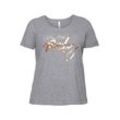 T-Shirt mit Statement-Foliendruck, grau meliert, Gr.52/54